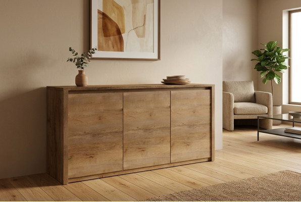 Moderne Holz Kommode Sideboard Kommoden Wohnzimmerschrank 130cm XL Low Boards