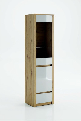 Kleiderschrank handgefertigt Massivholz Glasvitrine Holzschrank Wohnzimmer