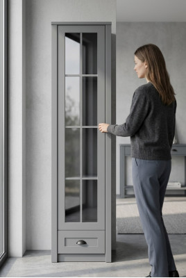 Landhaus Vitrine Schrank Klassisch Möbel Vitrinenschrank Vitrinen Glas Schränke