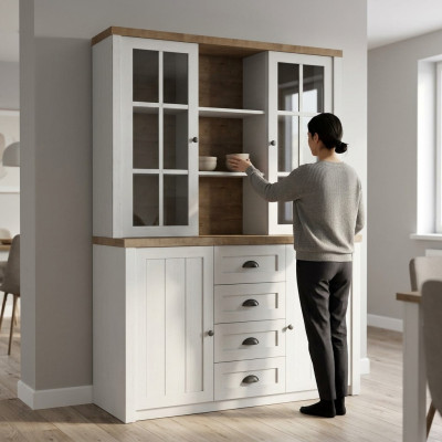 Klassische Schränke Schrank Anrichte Aufsatz Kommode Schrankwand W2D Kommode