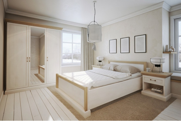 Schlafzimmer Set Design Modern Luxus Betten Bett Nachttisch Kleiderschrank 4 tlg