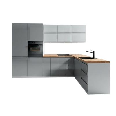 Moderne Küche L Zeile Küchen Schrank Design Möbel Maßfertigung Küchenzeile Grau