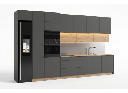 Moderne Küche Zeile Küchen Schrank Design Möbel Maßfertigung Küchenzeile Grau