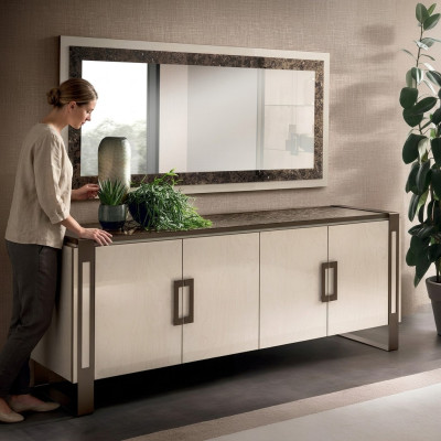 Edle Design Konsole Holz Spiegel Sideboard Anrichte Schrank 2tlg. Konsolentisch