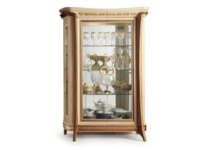 Vitrine Vitrinen Schrank Glasschrank Wohnzimmer Regal Rokoko Barock Echtes Holz