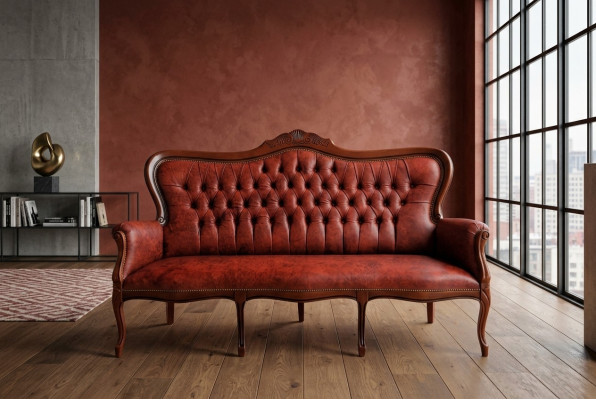 Sofa Dreisitzer Couch Polster Design Sitz Sofas Zimmer Möbel Leder 3er Klassisch