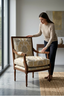 Luxus Design Möbel Stühle Art déco Design Sessel Textil Wohnzimmer Lounge Neu