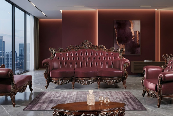Chesterfield 3 Sitzer Couch Leder Sofa Couchen Luxus Design Italienische Möbel