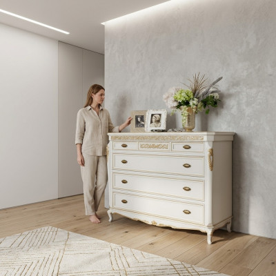 Hohe Kommode Sideboard Kommoden 5 Schubladen Hochschrank Schrank Holz Möbel Neu