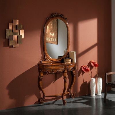 Tische Konsolen Tisch Side Schlaf Zimmer Holz Spiegel + Konsolentisch Kommoden