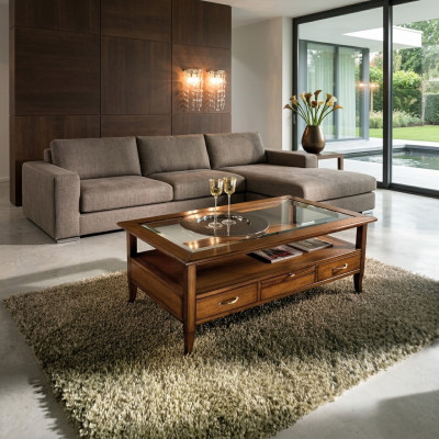 Tisch Beistell Tische Couch Modern 130cm Design Quadrat Couchtisch Holztisch Neu