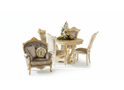 Möbel Set Garnitur Esstisch 4 Stühle Luxus Esszimmer Möbel Gruppe Italien 5tlg