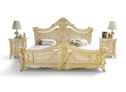Klassisches Schlafzimmer Hotel Bett Barock Möbel Holz Betten Italien  Luxux