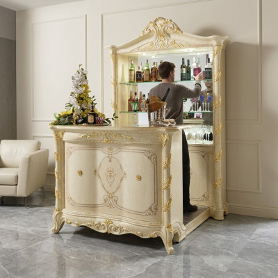 Bartisch Stehtisch Theke Tresen Bar Hausbar Antik Stil Barock Bartheke Bartresen