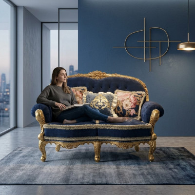 Chesterfield Sofa 2 Sitzer Polster Couchen Sofas Samt Stoff Zweisitzer Möbel Neu