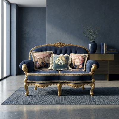 Chesterfield Sofa 2 Sitzer Polster Couchen Sofas Samt Stoff Zweisitzer Möbel Neu