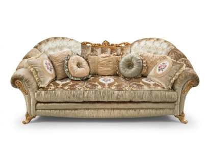 Barock Rokoko 3 Sitzer Couch Textil Sofa Couchen Luxus Design Italienische Möbel