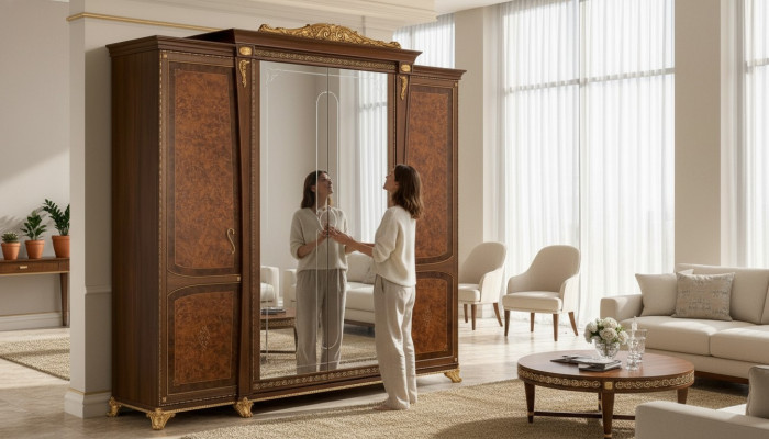 Schrank MobilPiu Luxury Massivholz Schränke Kleiderschrank Schlafzimmer Neu
