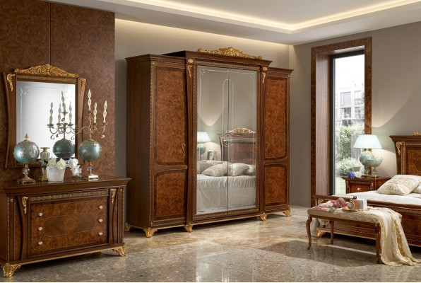 Schrank MobilPiu Luxury Massivholz Schränke Kleiderschrank Schlafzimmer Neu