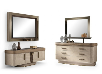 Kommoden Garnitur Gruppe Holz Design Schrank Neu Wohnzimmer Set Kommode Spiegel