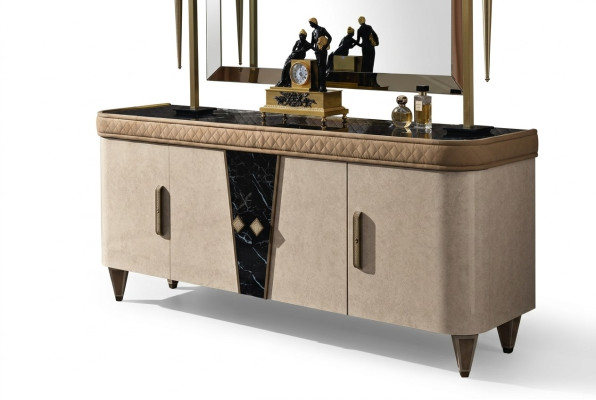 Kommode Anrichte Sideboard Beige Sideboards Massivholz Schrank Möbel Kommoden