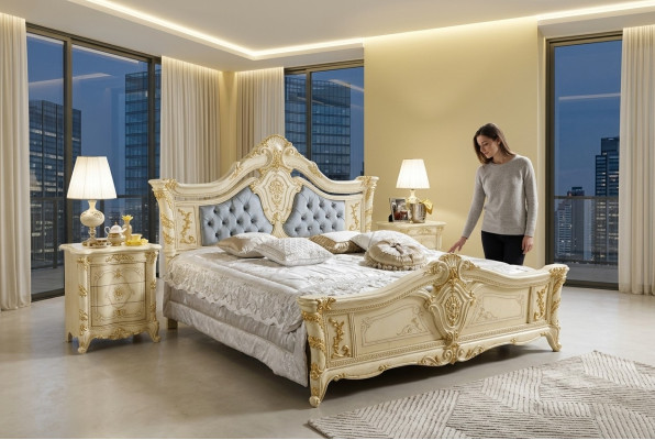 Betten Chesterfield Möbel Leder Schlafzimmer Hotel Barock Klassisches Bett Luxus
