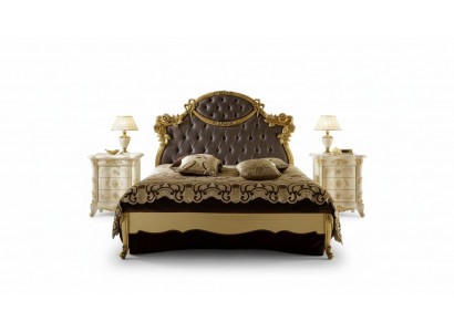 Chesterfield Klassisches Bett Luxus Möbel Barock Hotel Leder Schlafzimmer Betten