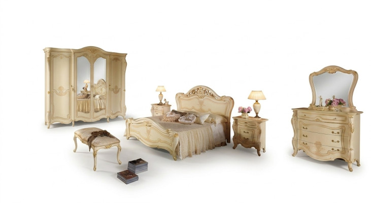 Schlafzimmer Design Luxus Set Betten Sets Bett Nachttisch Kleiderschrank 7 tlg.