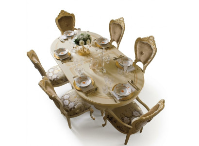 Design Esszimmer Set Garnitur Holz Möbel 2x Stühle mit Armlehnen 4x Stuhl 7tlg.