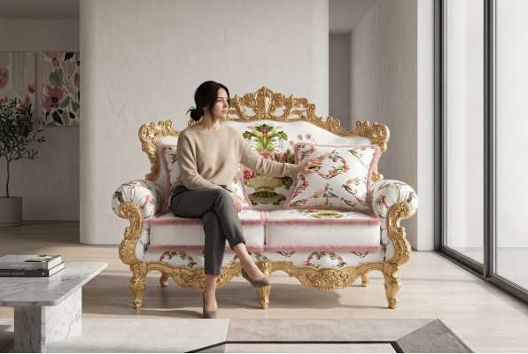 Klassische Polster Couchen Bank Couch Sofas Möbel Sofa Zweisitzer 2 Sitz Italien
