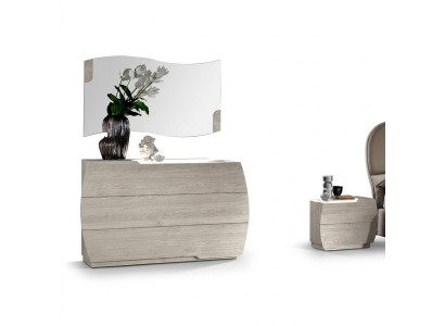 Garnitur Gruppe Holz Schlafzimmer Design Schrank Set Kommode Spiegel Kommoden