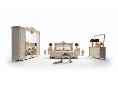 Design Schlafzimmer Komplett Set Bett Nachttisch Kommode Neu Italien 6 tlg. Sets