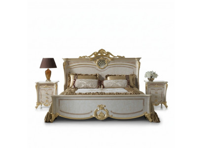 Schlafzimmermöbel-Set - Bett mit zwei Nachttischen in modernem Design