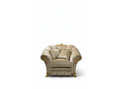 Sessel Stuhl Polster Fernseh leder Textil Stoff Beige Design Lounge Club Relax