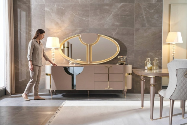 Konsole Möbel Holzschrank Spiegel Kommode Schrank Luxus Kommoden Schrank Regal