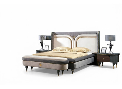 Bett 2x Nachttisch 3tlg. Set Betten Doppelbett Schlafzimmer Hotel Ehe Luxus Neu