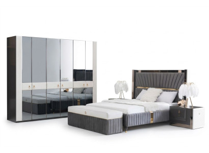 Schlafzimmer Komplett Set Bett Nachttisch Hocker 5tlg Design Holz Möbel Sets Neu