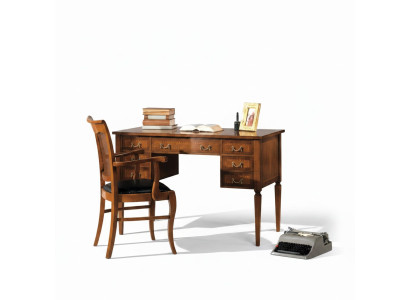 Schreibtisch und Stuhl aus Holz mit Armlehnen Bücherregal Büromöbel Design Neu