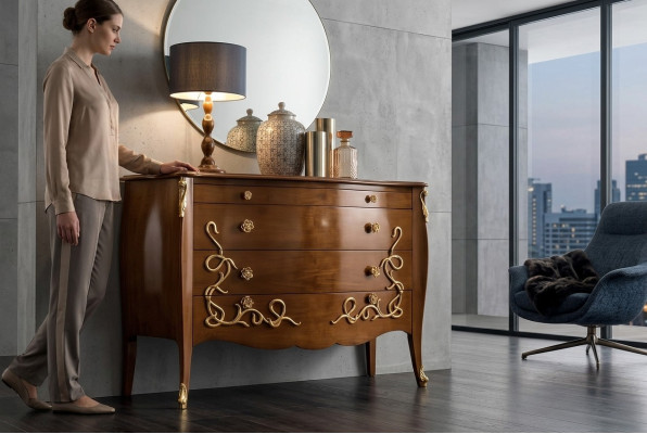 Kommode Anrichte Sideboard Braun Massiv Sideboards Holz Schrank Möbel Kommoden