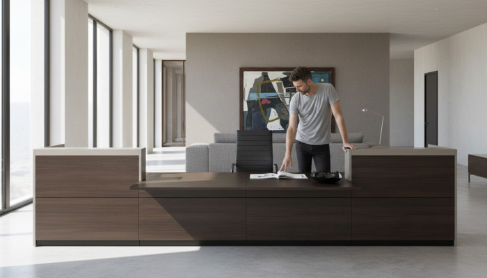 Theke Büro Desk Arbeitstisch Büromöbel Rezeption Empfangstheke Counter Neu