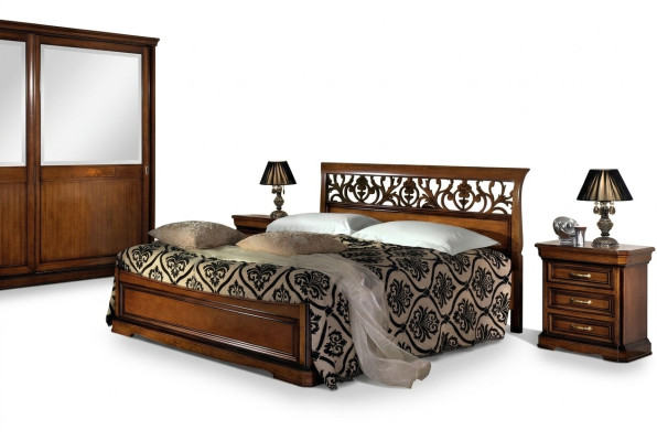 Luxus Bett Holz Schlafzimmer Set Betten 2x Nachttisch Konsole Beistelltisch 3tlg
