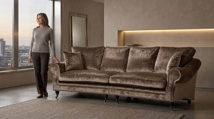 Sofa 4 Sitzer XXL Couch Sitz Polster Sofas Couchen Wohnzimmer Design Big