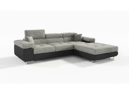 Ecksofa L-Form Wohnlandschaft Designer Sofa Couch Polster Sitz Garnitur Textil