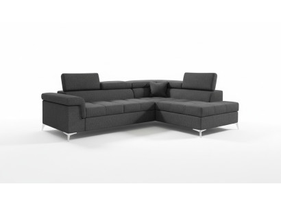 Ecksofa L-Form Sofa Couch Design Polster Schlafsofa Textil Bettfunktion Textil