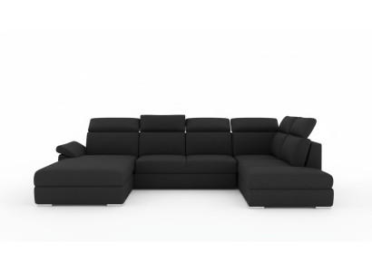 Ecksofa Stoff Eckgarnitur U-Form Sofa Couch Design Couch Polster Textil Modern