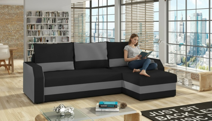 Stoff L-Form Couch Wohnlandschaft Ecksofa Garnitur Modern Design Sofa Couchen