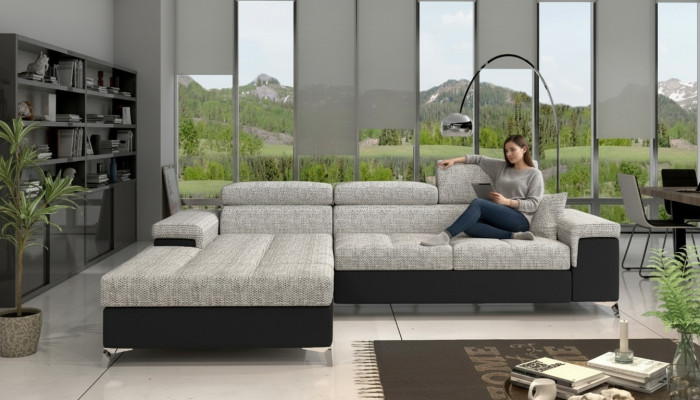 L-Form Couch Wohnlandschaft Ecksofa Garnitur Modern Design Sofa Stoff Textil neu