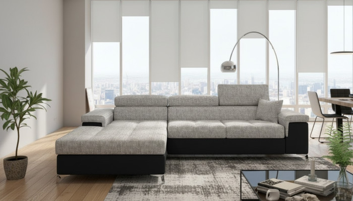 L-Form Couch Wohnlandschaft Ecksofa Garnitur Modern Design Sofa Stoff Textil neu