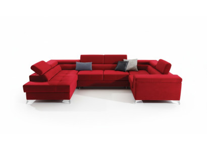 Ecksofa U-Form Sofa Couch Design Polster Schlafsofa Bettfunktion Wohnlandschaft