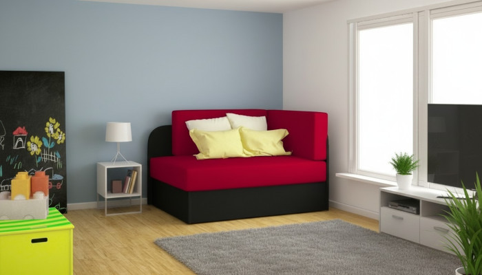 Kindersofa Couch Ecksofa Polstersofa Schlafsofa Schlaffunktion Bettkasten Zimmer